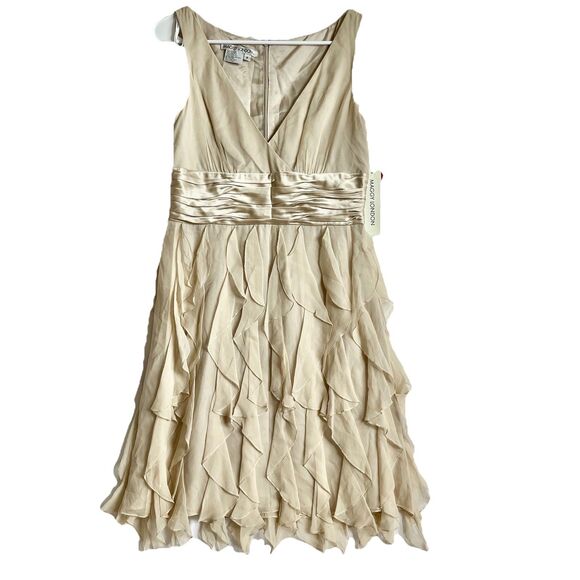 Maggy London Dresses & Skirts - Maggy london V Neck silk dress fairy Sz 8 Summer Ruffle